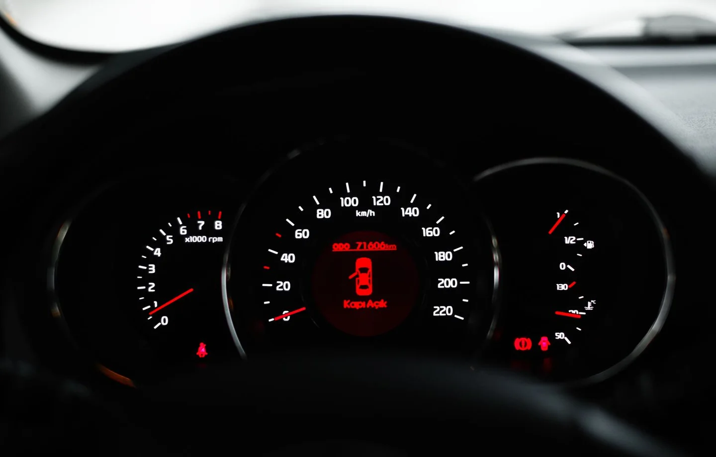 Vehicle instrument cluster with warning indicators