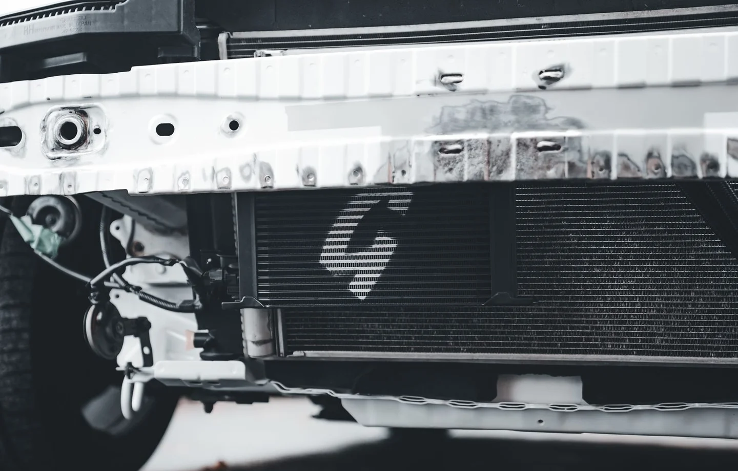Radiator and front bumper components